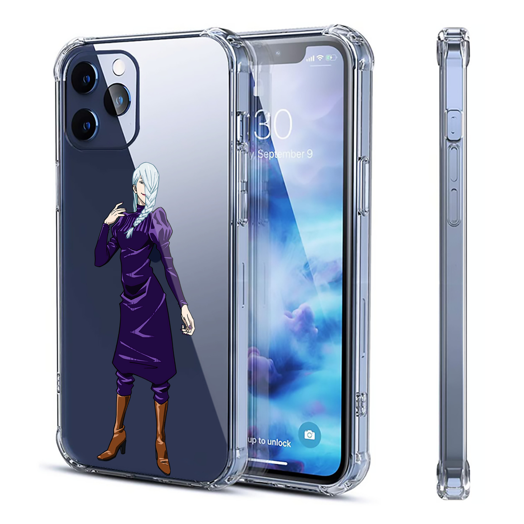 （画像用） 呪術廻戦 Jujutsu Kaisen 【iPhone 12シリーズ対応】透明スマホケース（クリアソフトケース）